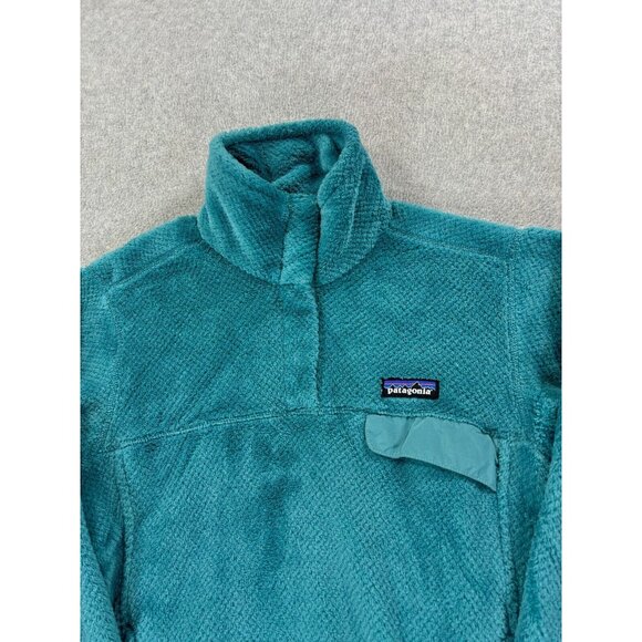 Patagonia Re-Tool 1/2 Snap Fleece Pullover (Women's Medium)‎ Green/Blue - Picture 2 of 12
